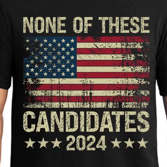 None Of These Candidates 2024 Usa Flag Funny Election 2024 Pajama Set