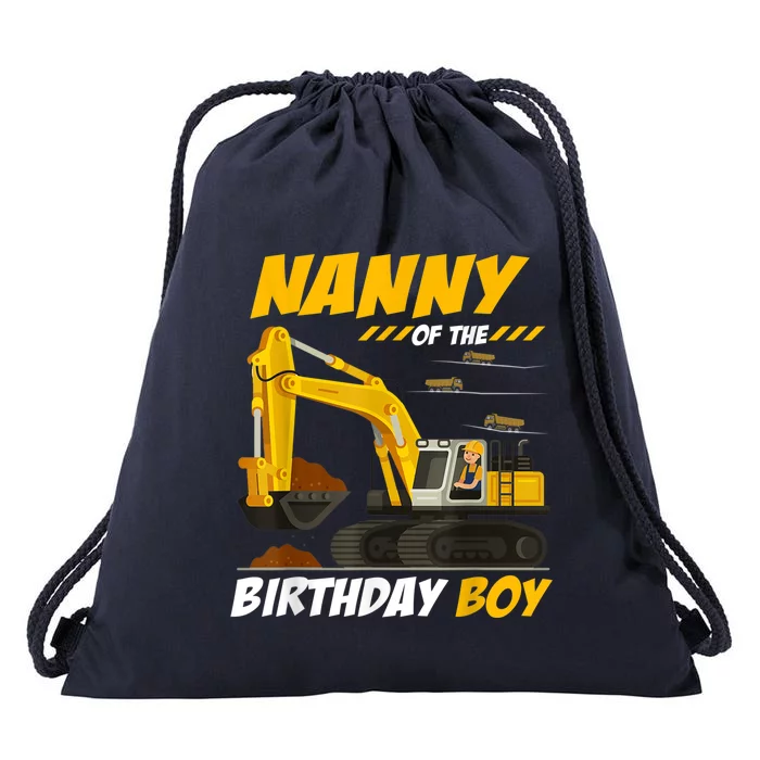 Nanny Of The Birthday Boy Construction Birthday Party Drawstring Bag