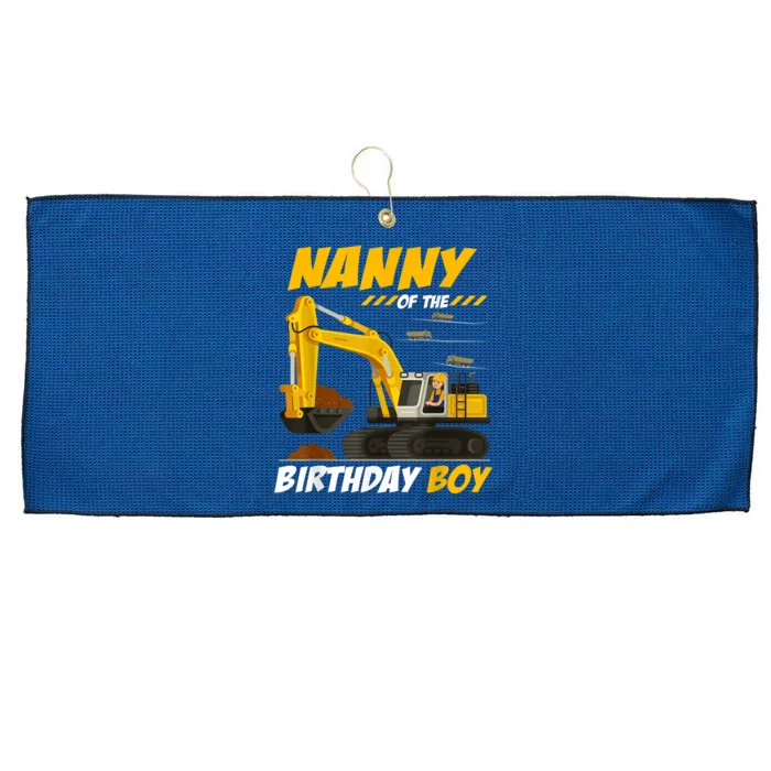 Nanny Of The Birthday Boy Construction Birthday Party Large Microfiber Waffle Golf Towel