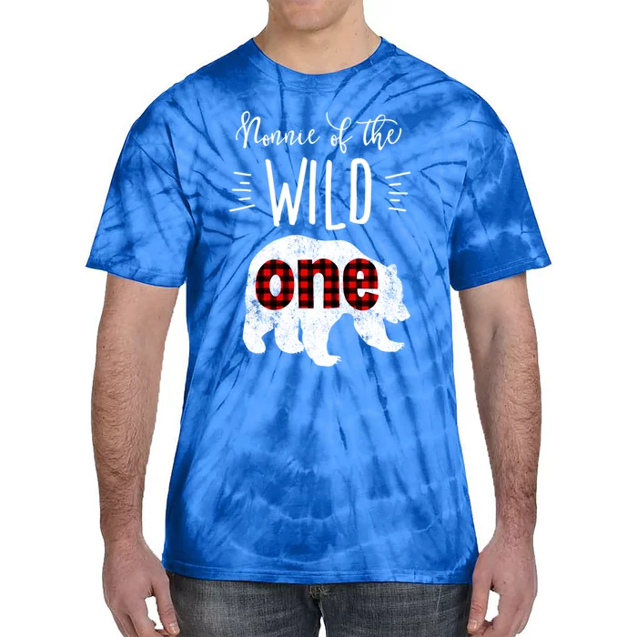 Nonnie Of The Wild One Vintage Bear Lumberjack 1st Birthday Gift Tie-Dye T-Shirt