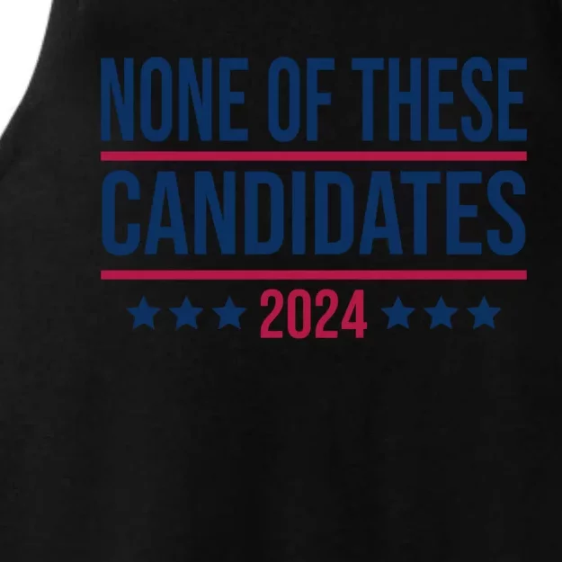 None Of These Candidates 2024 Funny President Election Ladies Tri-Blend Wicking Tank