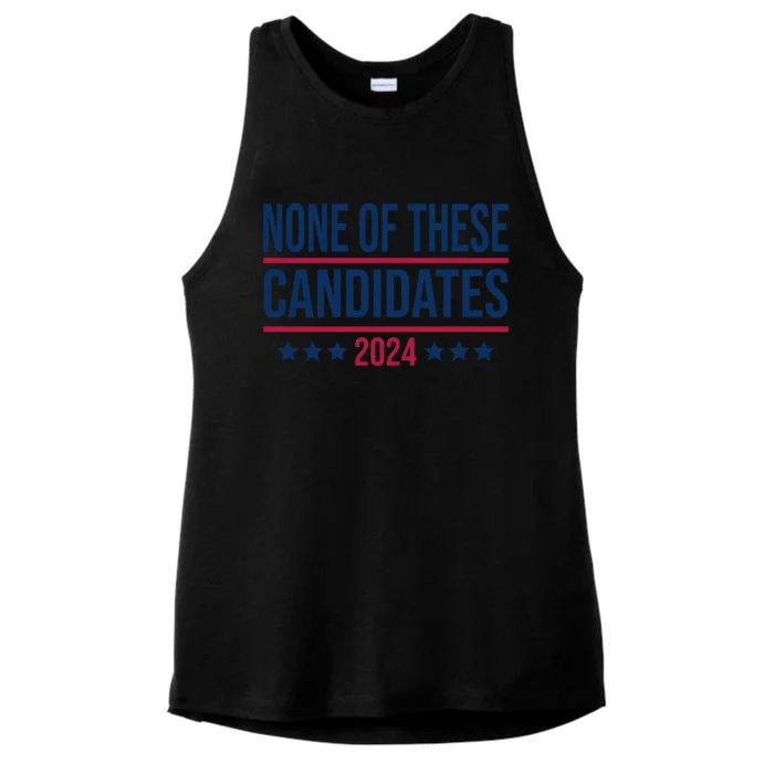 None Of These Candidates 2024 Funny President Election Ladies Tri-Blend Wicking Tank