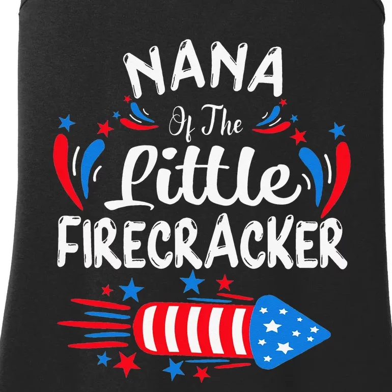 Nana Of The Little Firecracker 4th of July Birthday Party Ladies Essential Tank