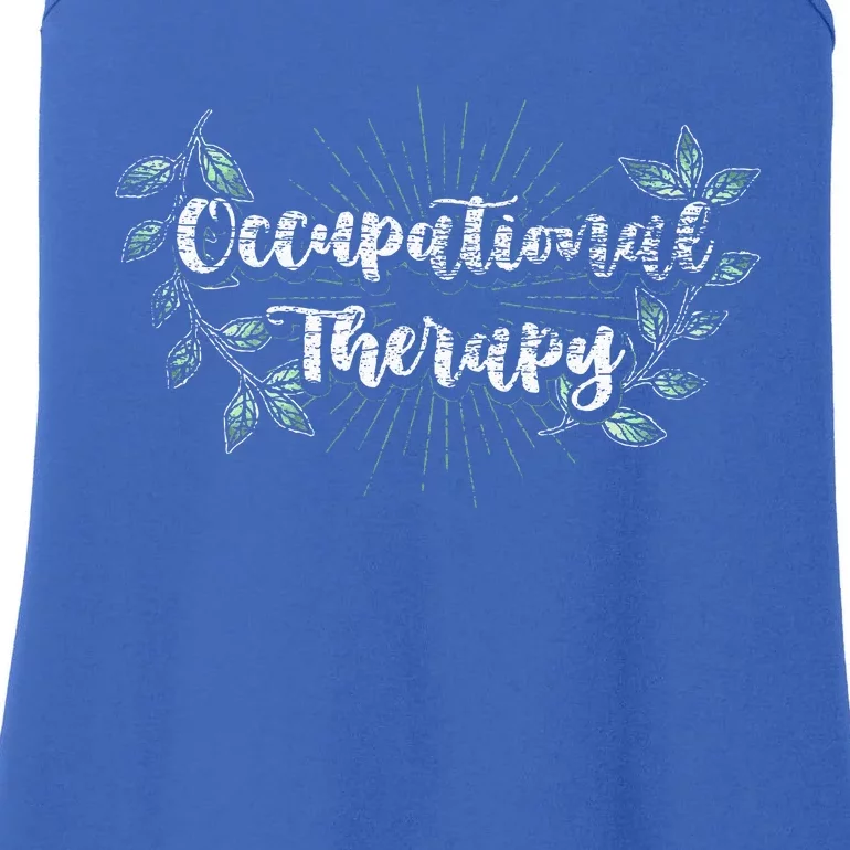 Nature OTA Therapist OT Exercise Leaves Occupational Therapy Ladies Essential Tank