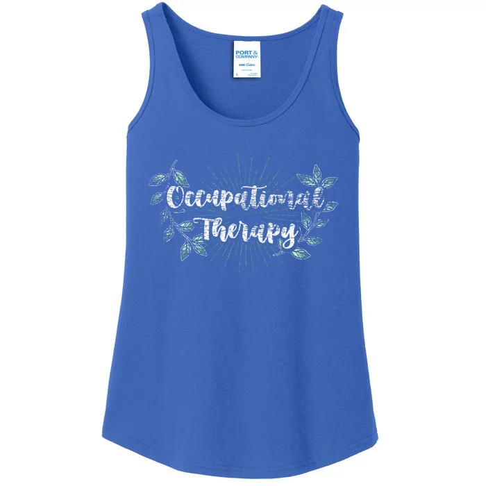 Nature OTA Therapist OT Exercise Leaves Occupational Therapy Ladies Essential Tank