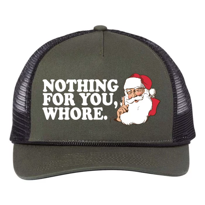 Nothing For You Whore X-Mas Naughty Santa Retro Rope Trucker Hat Cap