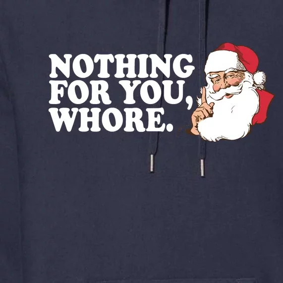 Nothing For You Whore X-Mas Naughty Santa Premium Hoodie