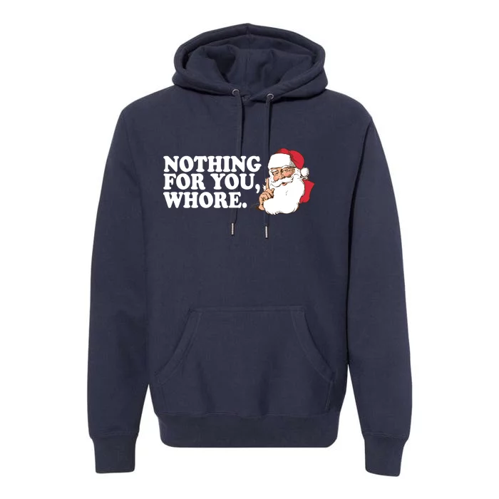 Nothing For You Whore X-Mas Naughty Santa Premium Hoodie