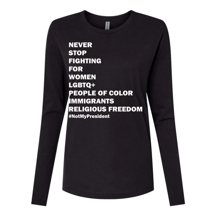 #NotMyPresident Not My President Quote Womens Cotton Relaxed Long Sleeve T-Shirt