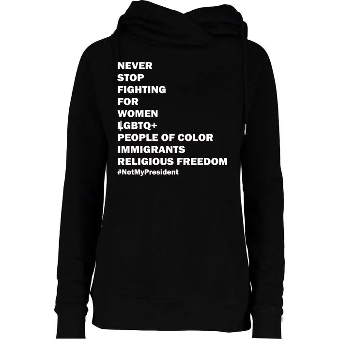 #NotMyPresident Not My President Quote Womens Funnel Neck Pullover Hood