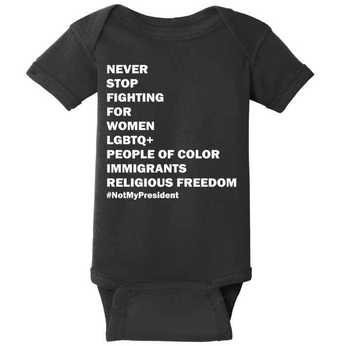 #NotMyPresident Not My President Quote Baby Bodysuit