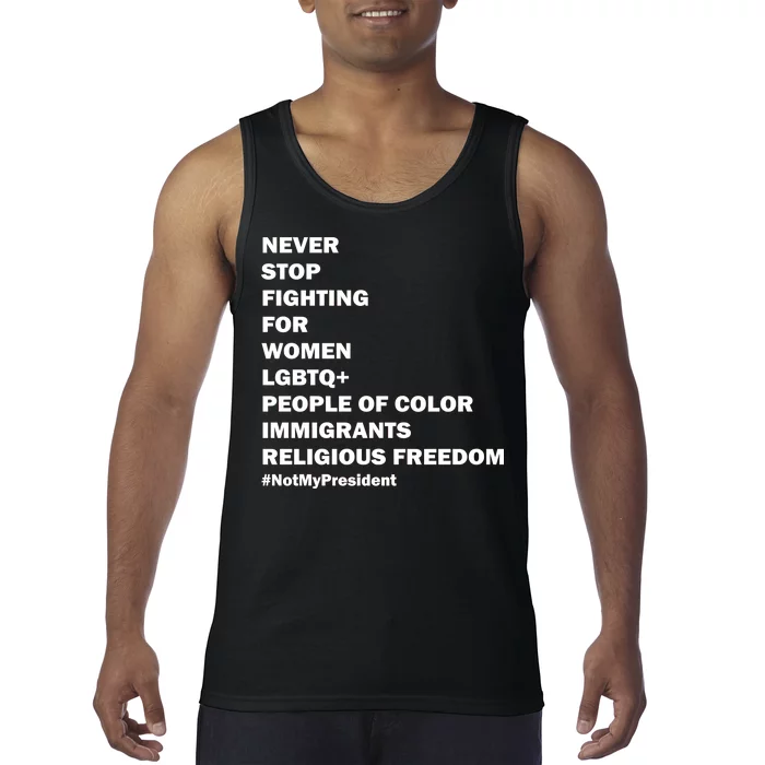 #NotMyPresident Not My President Quote Tank Top