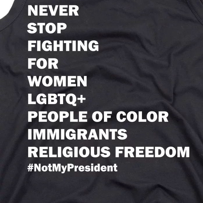 #NotMyPresident Not My President Quote Tank Top