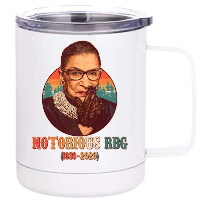 Notorious RBG 1933-2020 Ruth Bader Ginsburg Tribute Front & Back 12oz Stainless Steel Tumbler Cup