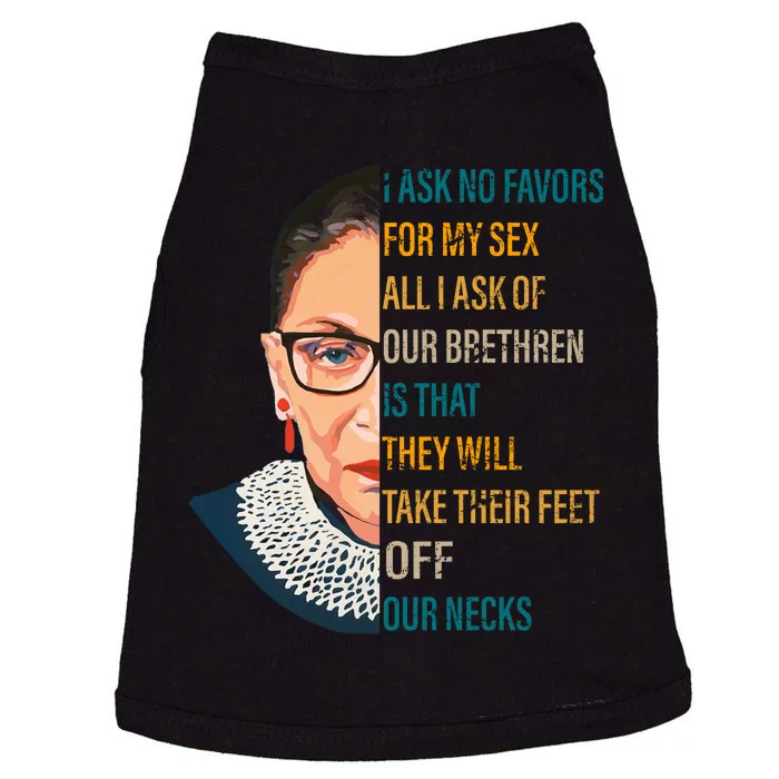 Notorious RBG Ask No Favors Quote Doggie Tank