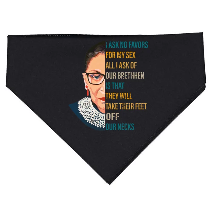 Notorious RBG Ask No Favors Quote USA-Made Doggie Bandana