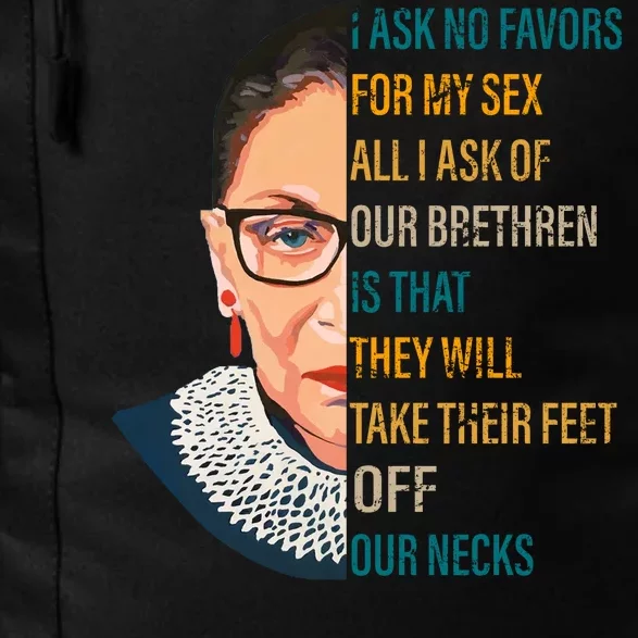 Notorious RBG Ask No Favors Quote Daily Commute Backpack