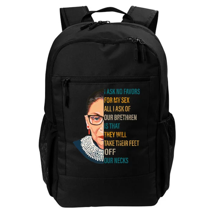 Notorious RBG Ask No Favors Quote Daily Commute Backpack