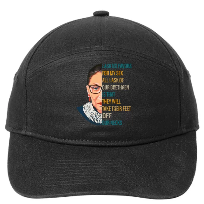 Notorious RBG Ask No Favors Quote 7-Panel Snapback Hat