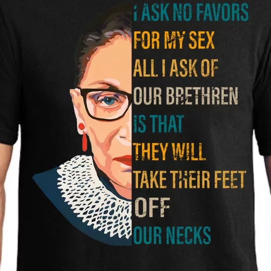 Notorious RBG Ask No Favors Quote Pajama Set