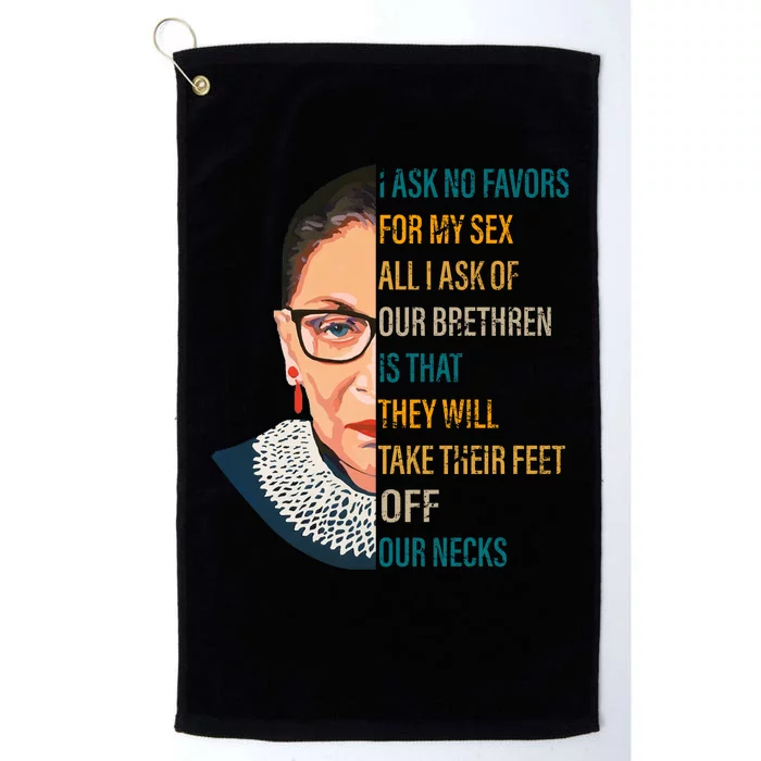 Notorious RBG Ask No Favors Quote Platinum Collection Golf Towel