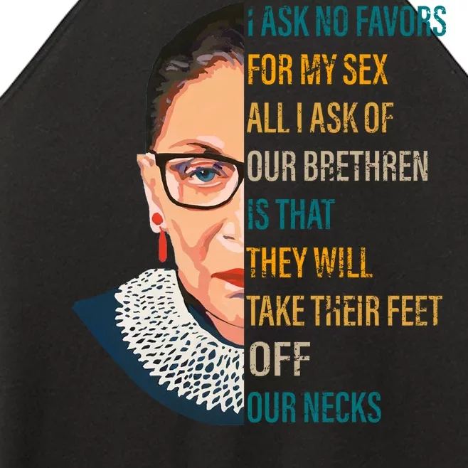 Notorious RBG Ask No Favors Quote Women’s Perfect Tri Rocker Tank