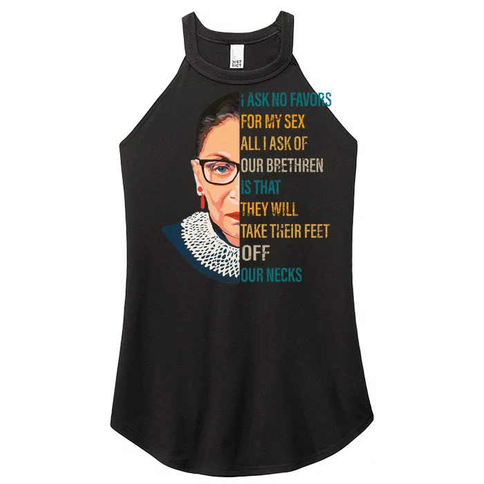 Notorious RBG Ask No Favors Quote Women’s Perfect Tri Rocker Tank