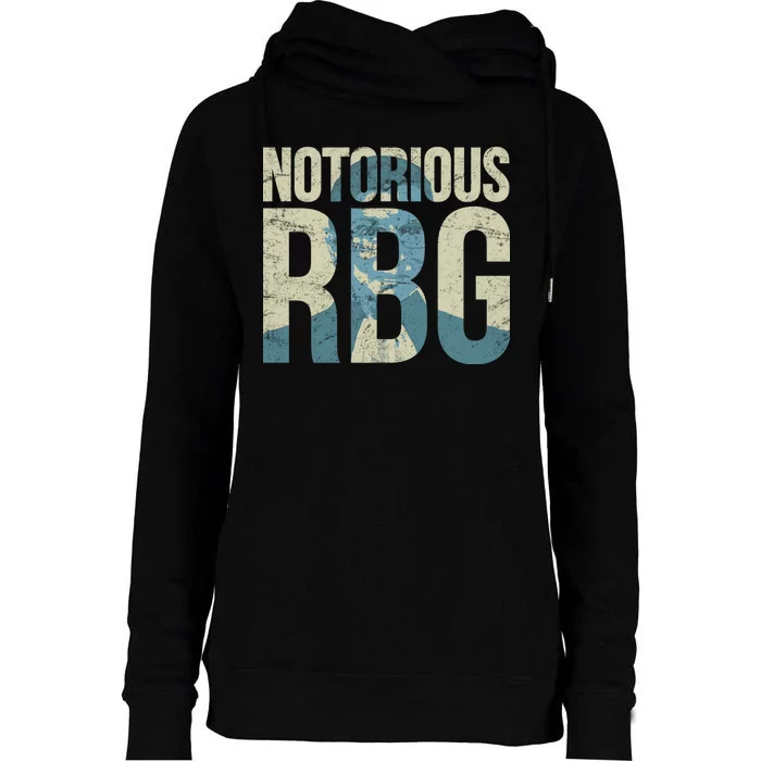 Notorious RBG Blue Logo Womens Funnel Neck Pullover Hood