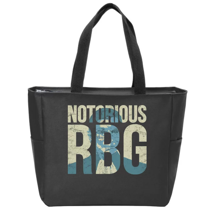 Notorious RBG Blue Logo Zip Tote Bag