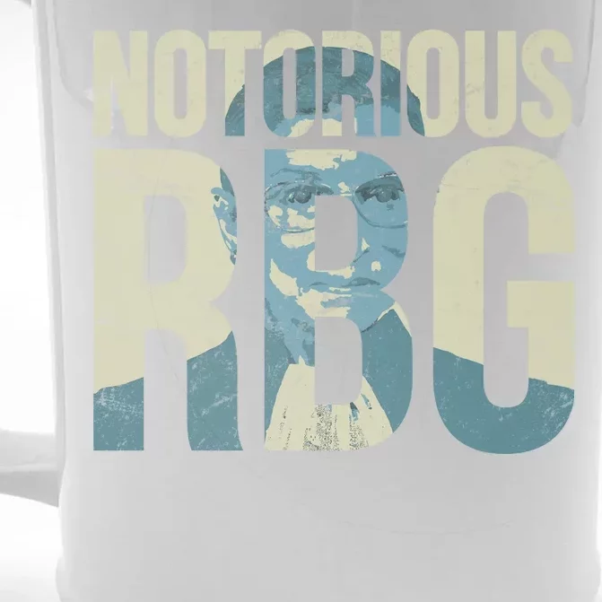 Notorious RBG Blue Logo Front & Back Beer Stein