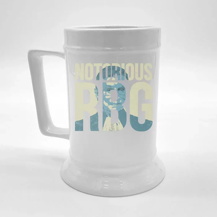 Notorious RBG Blue Logo Front & Back Beer Stein