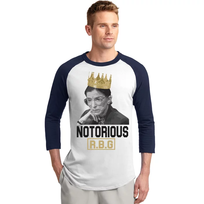 Notorious RBG Classic Ruth Crown Baseball Sleeve Shirt