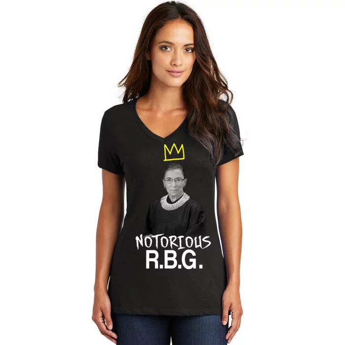 Notorious RBG Crown Ruth Bader Ginsburg Women's V-Neck T-Shirt