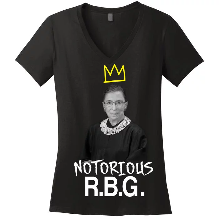 Notorious RBG Crown Ruth Bader Ginsburg Women's V-Neck T-Shirt