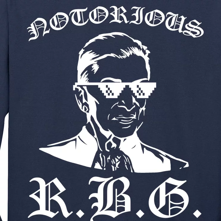 Notorious RBG Gangster Sunglasses Tall Long Sleeve T-Shirt