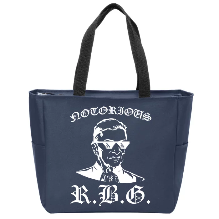 Notorious RBG Gangster Sunglasses Zip Tote Bag