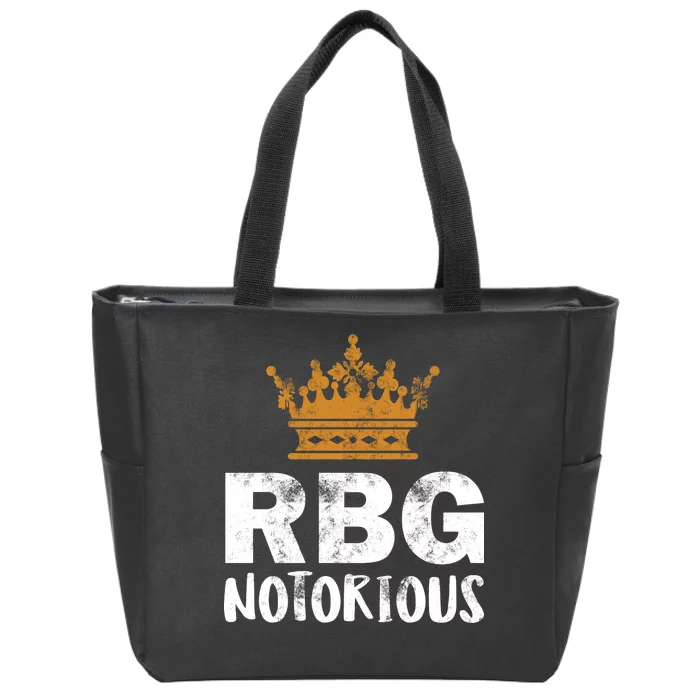 Notorious RBG Ginsburg Vintage Crown Zip Tote Bag