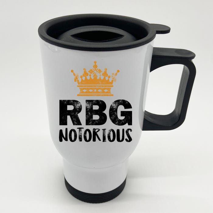 Notorious RBG Ginsburg Vintage Crown Front & Back Stainless Steel Travel Mug