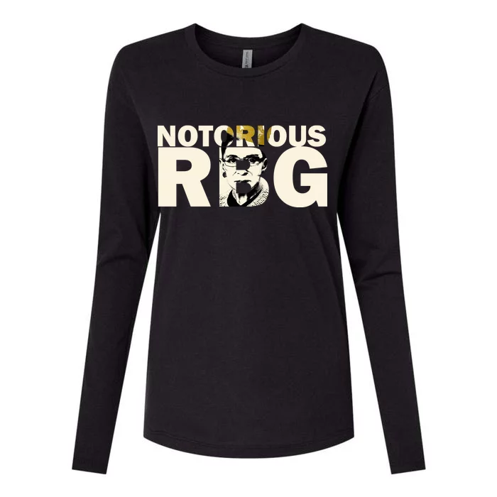 Notorious RBG Imprint Logo Womens Cotton Relaxed Long Sleeve T-Shirt