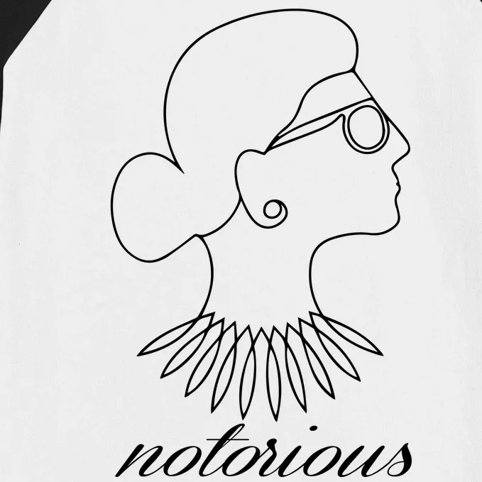 Notorious RBG Line Portrait Ruth Bader Ginsburg Baseball Sleeve Shirt