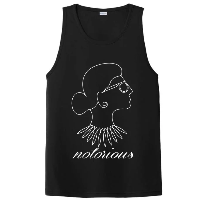 Notorious RBG Line Portrait Ruth Bader Ginsburg Performance Tank