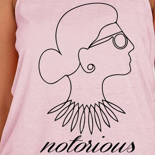 Notorious RBG Line Portrait Ruth Bader Ginsburg Women's Knotted Racerback Tank