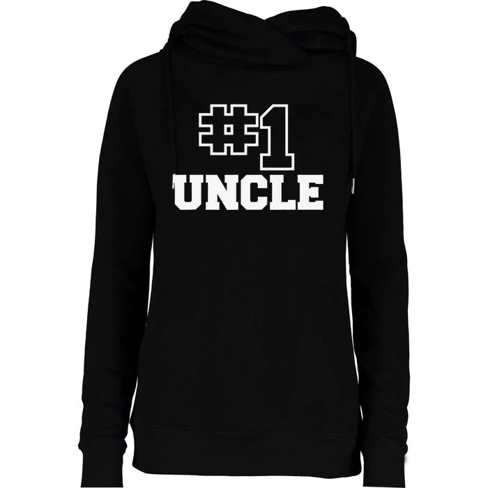 Number One Uncle No. 1 Best Bro Sibling Womens Funnel Neck Pullover Hood