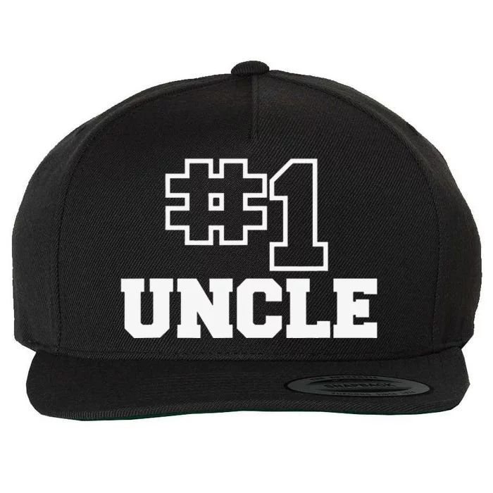 Number One Uncle No. 1 Best Bro Sibling Wool Snapback Cap