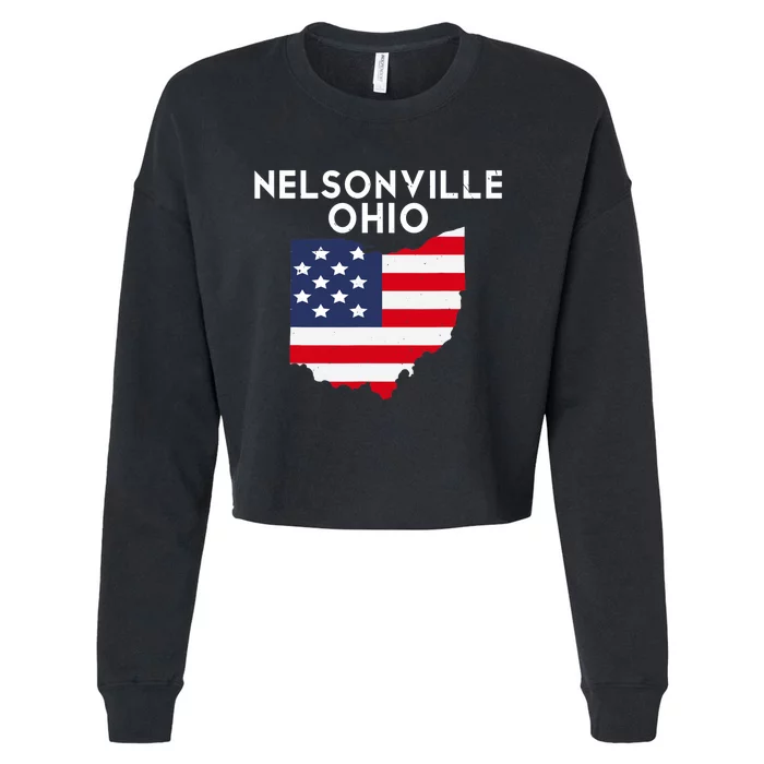 Nelsonville Ohio USA State America Travel Ohioan Cropped Pullover Crew