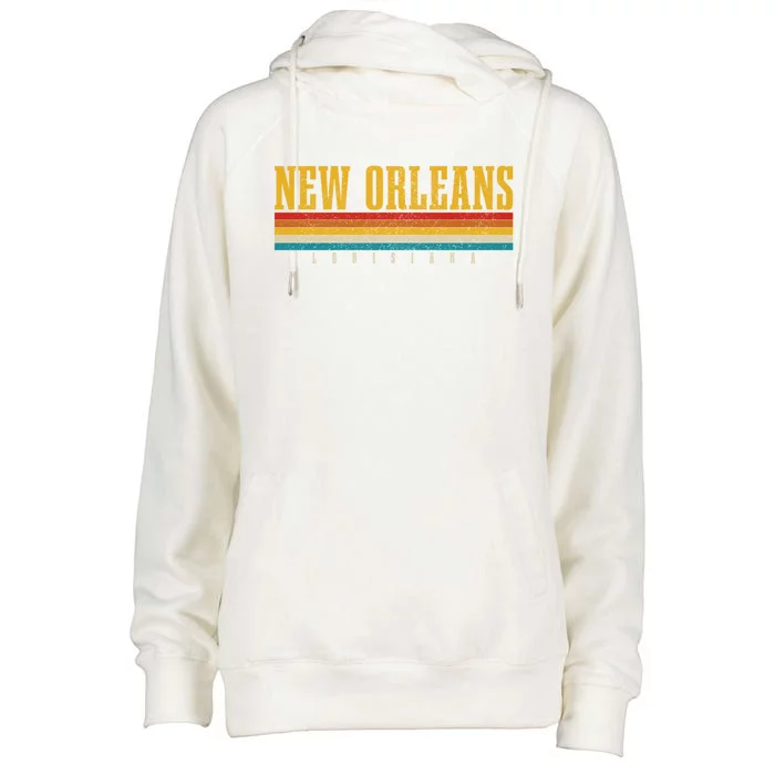 New Orleans Vintage Louisiana Gift Womens Funnel Neck Pullover Hood