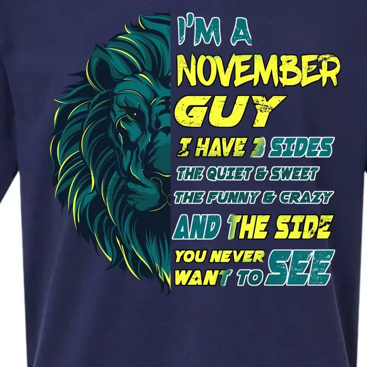 November Birthday Guy Has 3 Sides Sweet Funny Crazy Sueded Cloud Jersey T-Shirt