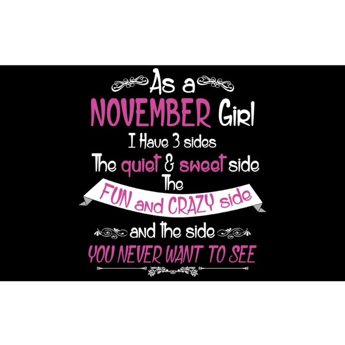 November Girl Sweet But Crazy Funny Birthday Bumper Sticker