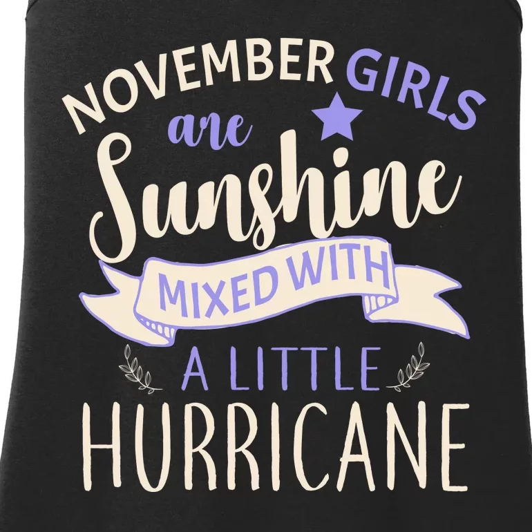 November Girls Are Sunshine Mixed With Hurricane Ladies Essential Tank