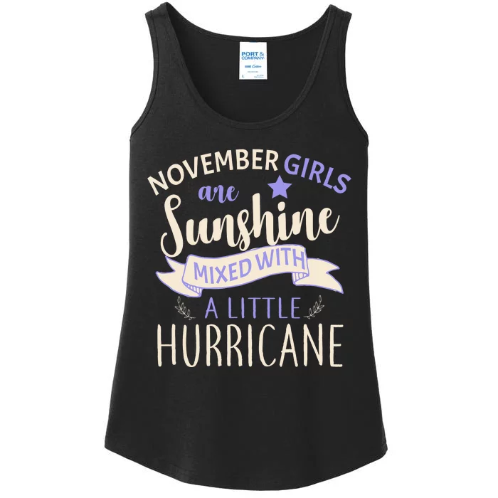 November Girls Are Sunshine Mixed With Hurricane Ladies Essential Tank